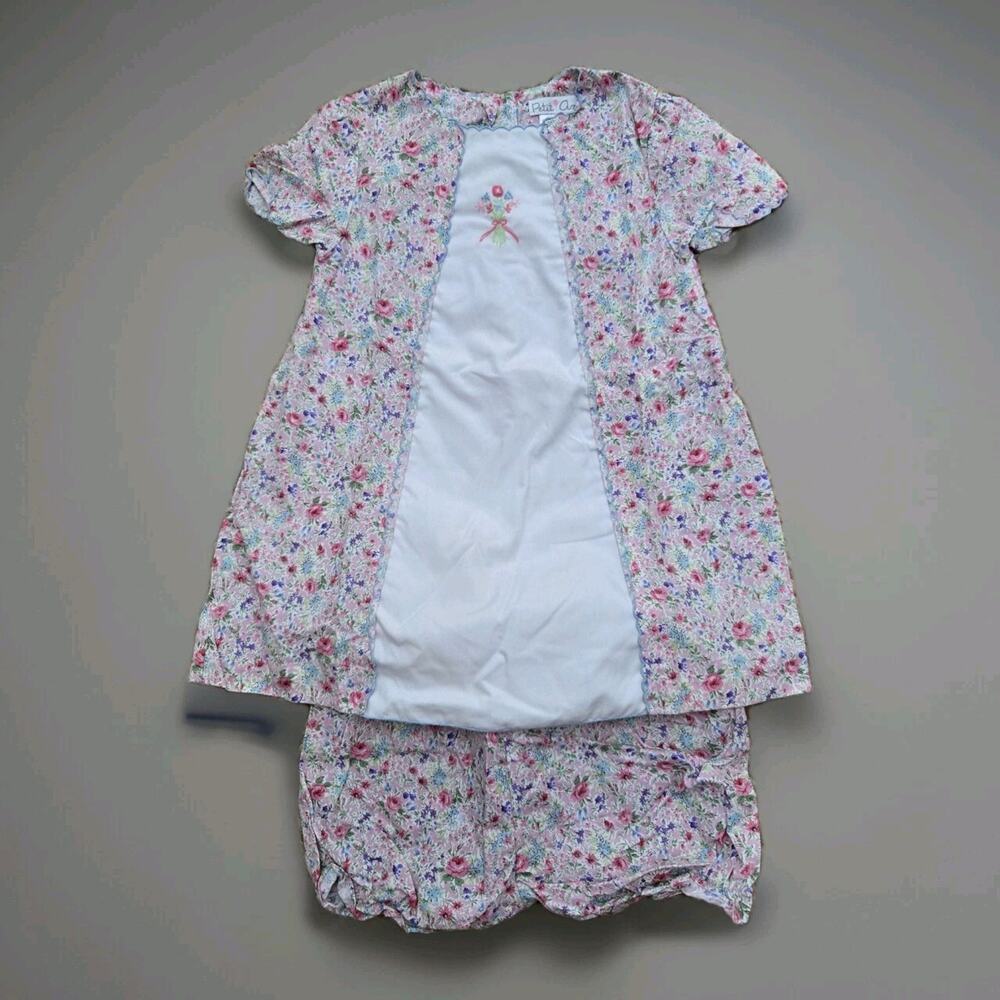 Girls Petit Ami Smocked Lavender Pink‎ Floral Party Dress 9 mos Portrait Church